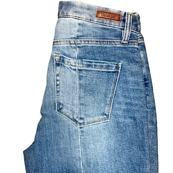 BLANK NYC Women’s Size 27 R Santa Fe Bond Midrise Split Hem Skinny Blue Jeans - Picture 11 of 16